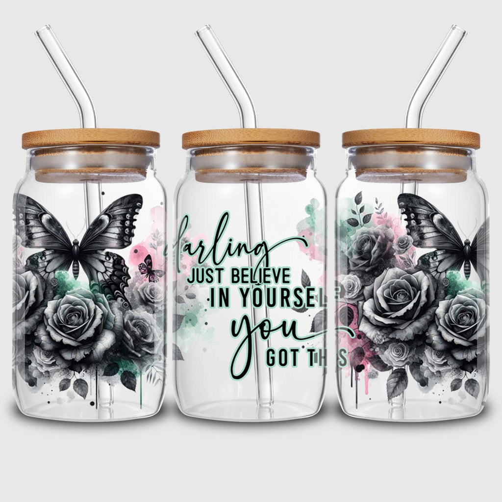 5 sheets inspirational UV DTF cup stickers, DTF transfer stickers, waterproof wipe transfer paper, suitable for 16 oz glasses