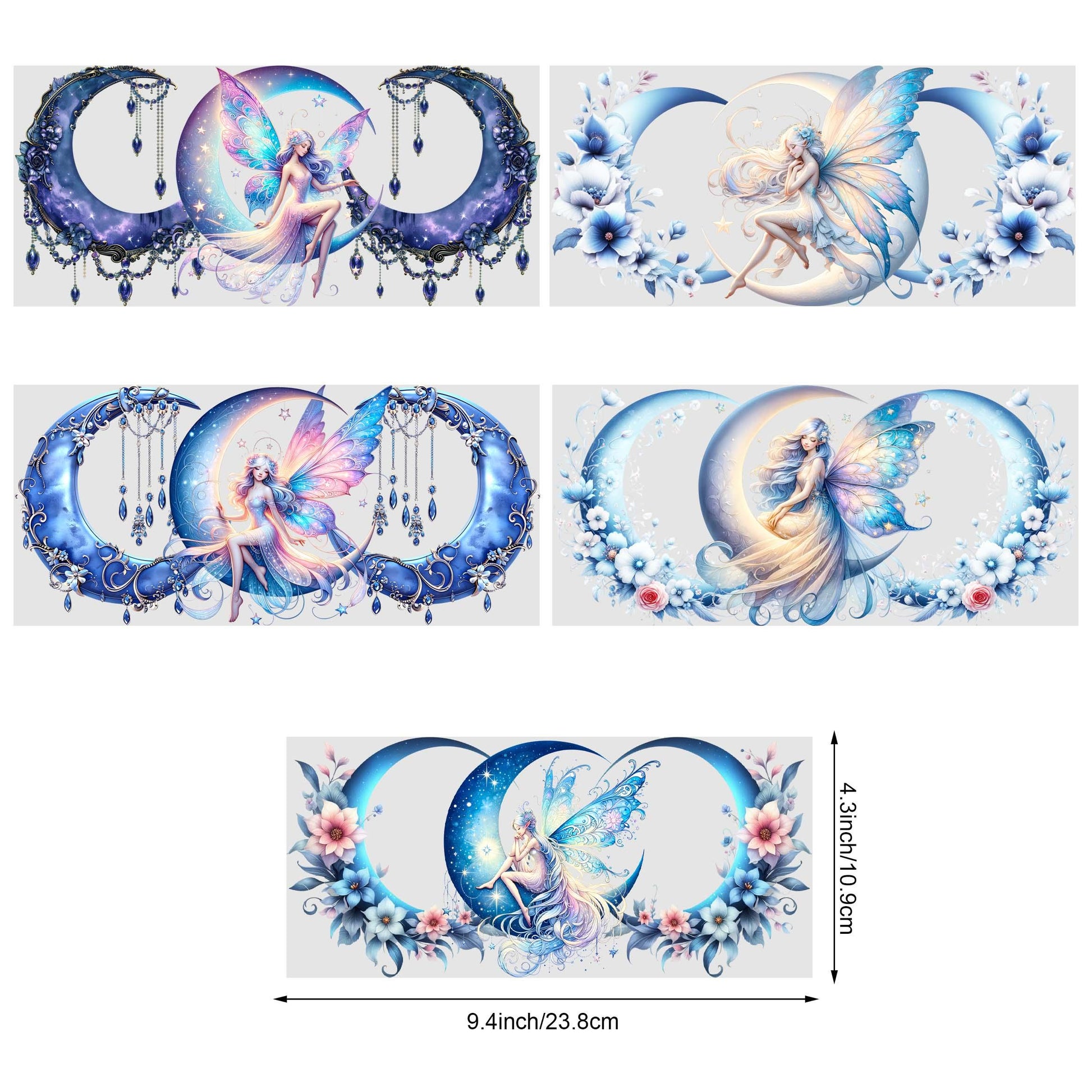 5 Sheets Butterfly UV DTF Cup Stickers, DTF Friction Transfer Stickers, Waterproof Transfer Stickers For 16oz Glass Cups, DIY, Furniture, Crafts