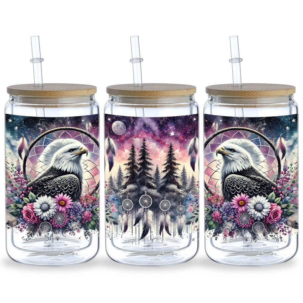 5 sheet Wolf UV DTF cup packaging for 16oz glass cup, waterproof UV DTF stickers for 16oz glass cup, DIY, furniture, crafts