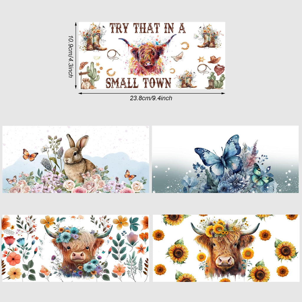 5 Sheets Cat UV DTF Cup Wrap,Sport DTF Transfer Stickers for Glass Cup,Waterproof funny animal Rub on Transfers for 16 oz Glass,Mugs,Crafts,Furnitures