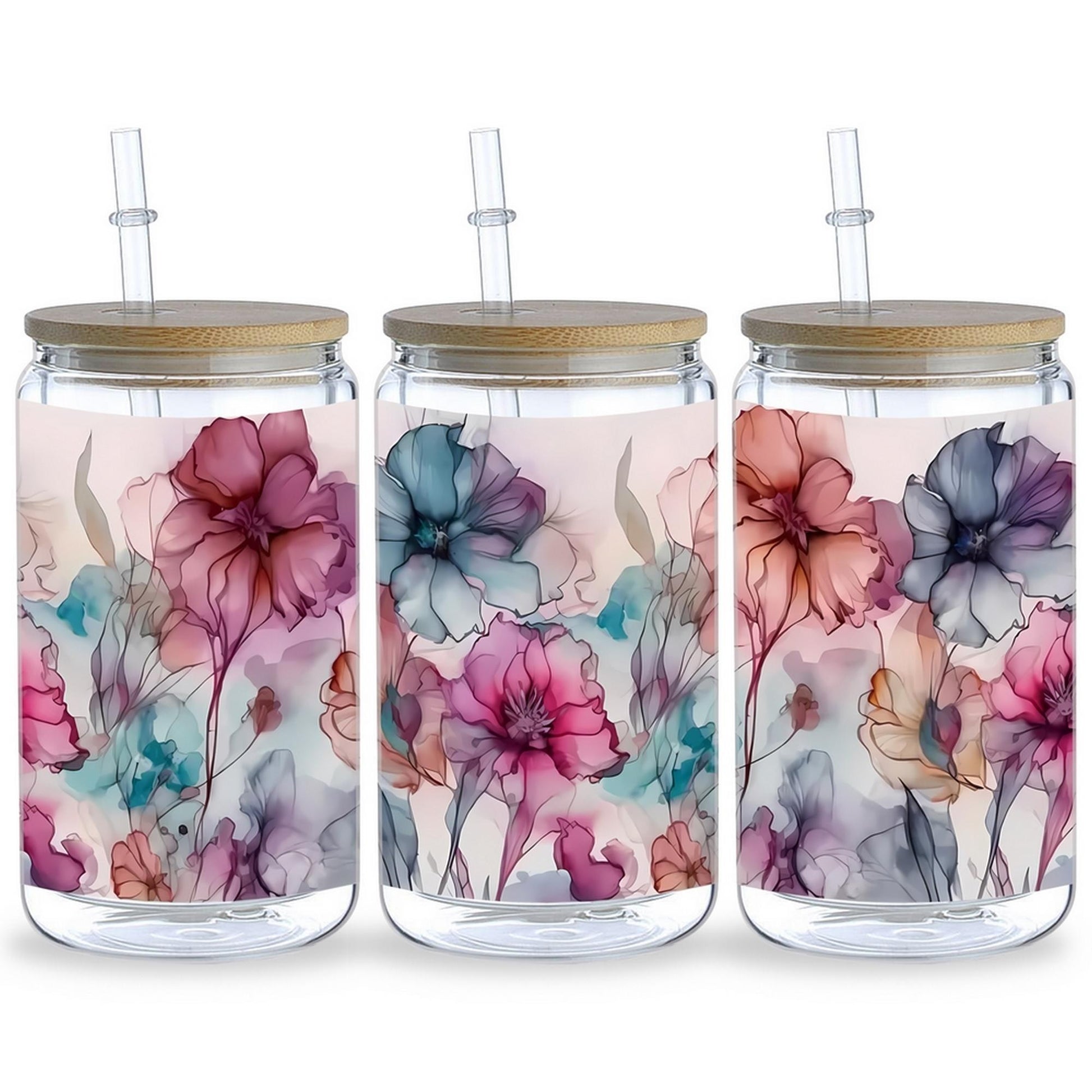 5 Sheets Butterfly and Flowers UV DTF Cup Stickers, Glass Movement DTF Transfer Stickers, Waterproof Wipe Transfer Paper for 16 oz Glass, Mugs, Crafts, Furniture
