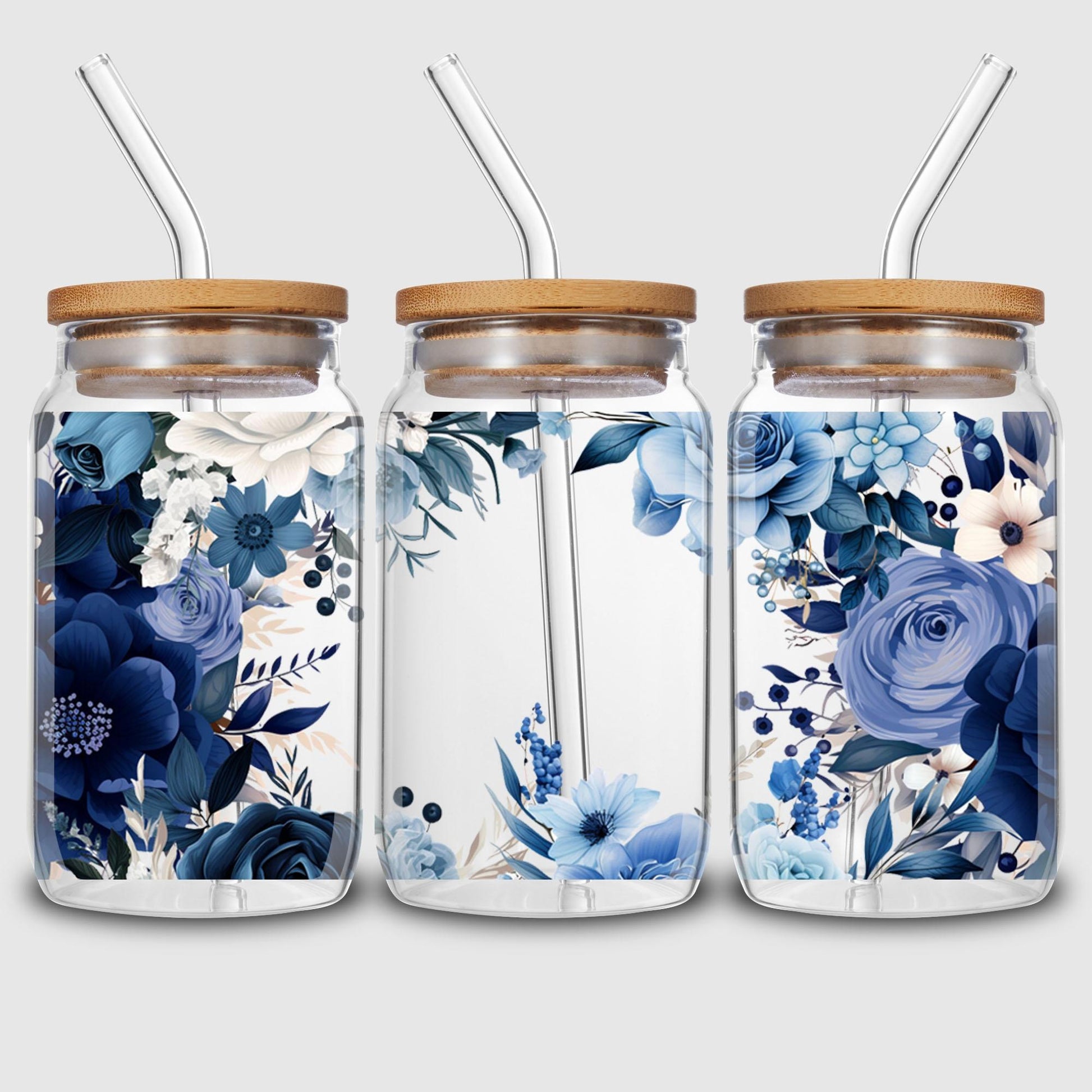 5 sheets flowers UV DTF Cup sticker, glass movement DTF transfer decal, waterproof wipe transfer paper, suitable for 16 oz glass, CUP, crafts, furniture